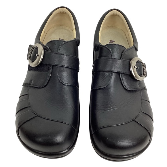 Alegria Khloe Black Nappa Leather Comfort Shoes - Picture 3 of 14